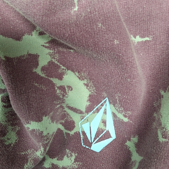 Purple Tie-Dye Volcom Hoodie with Logo - Picture 10 of 10